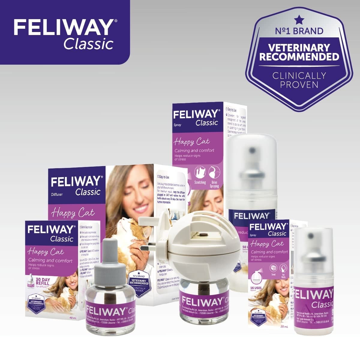 Classic 30 Day Refill Comforts Cats, Helps Solve Behavioural Issues and Stress/Anxiety in the Home - 48Ml