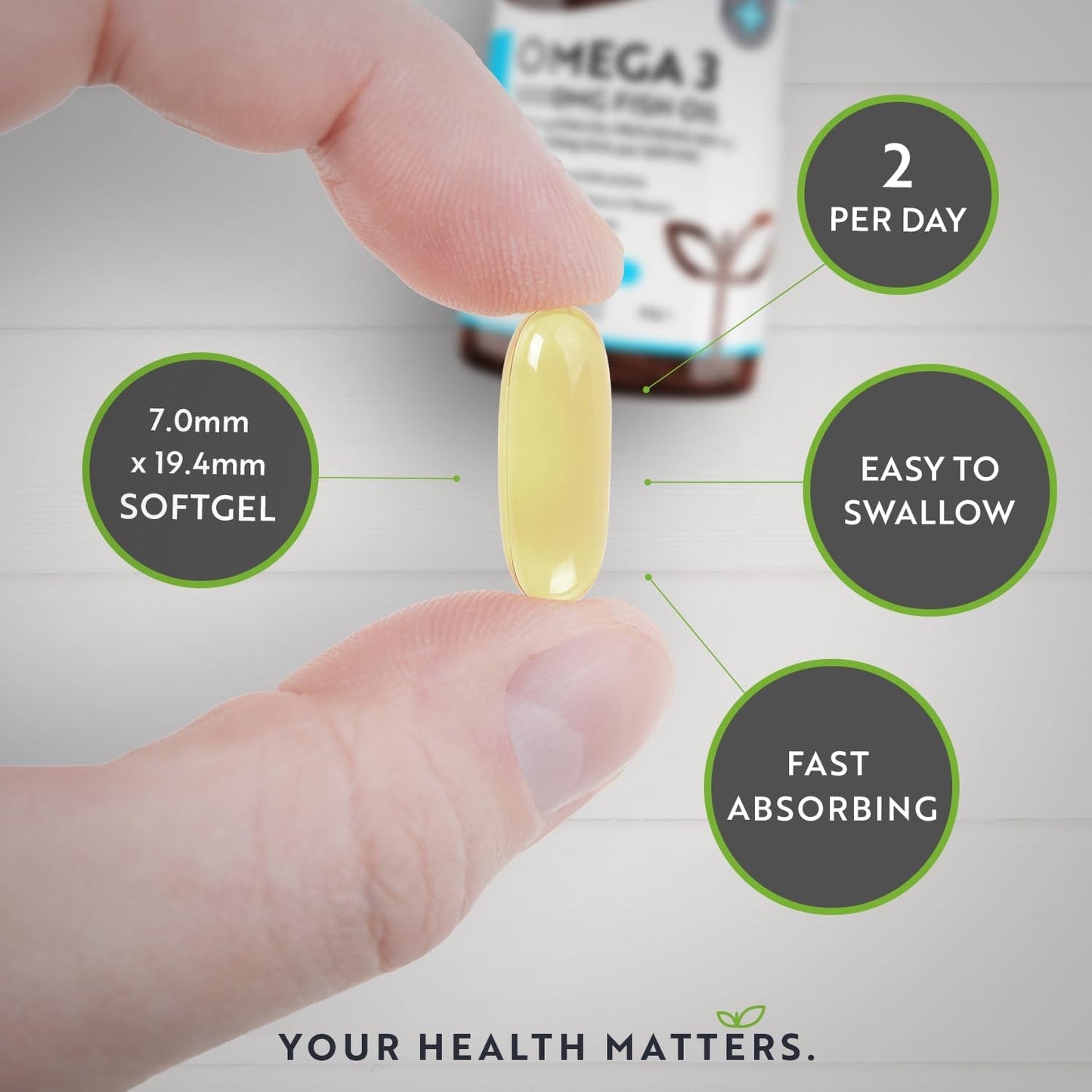 Omega 3 2000Mg with 660Mg EPA & 440Mg DHA per Serving - 240 Softgel Capsules of Sustainably Sourced Pure Omega 3 Fish Oil - Made in the UK by