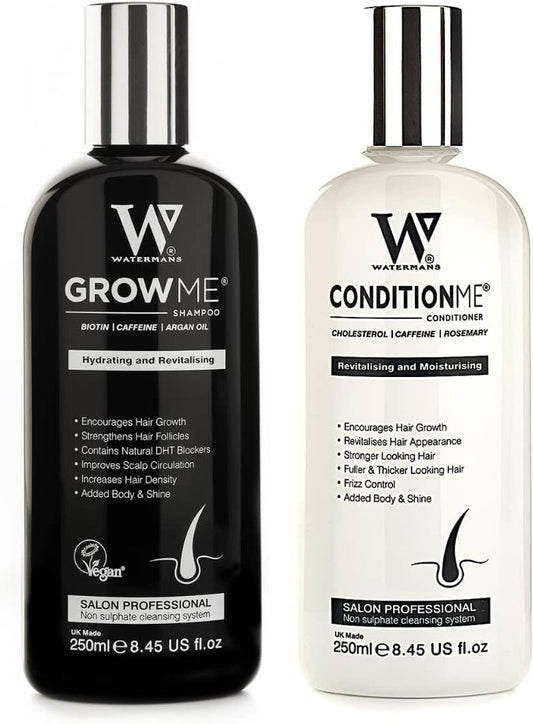 Hair Growth Shampoo & Conditioner by  UK Biotin, Argan Oil, Allantoin, Rosemary, Niacinamide, Lupin. Male & Female Hair Loss Products